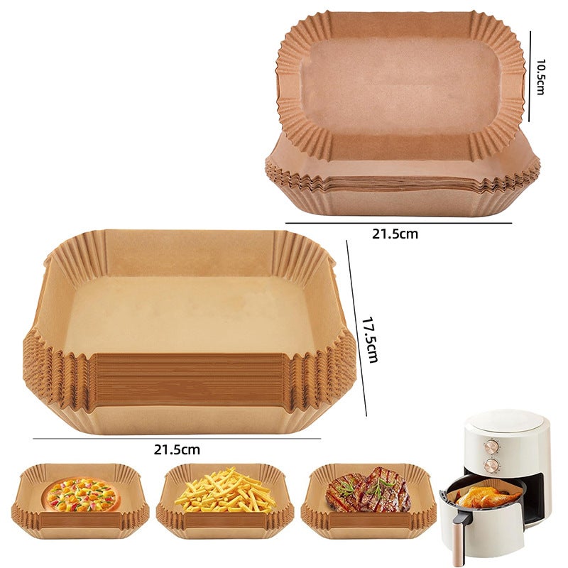 Disposable Air Fryer Special Paper Rectangular Ninja Oven Household Baking Silicone Oil Paper Thickened - Image 3